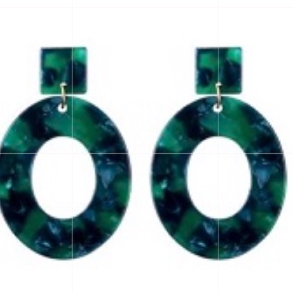 Lightweight for Summer! Green Acrylic Earrings